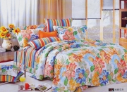 色彩丰富 花型立体感强 不起球不掉色不缩水 床上用品活性全棉纯棉床幔四件套 1.8*2m
