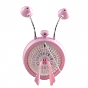 迷你造型 粉色精灵 MM最爱 狮山多功能LED台灯带USB供电小风扇美容镜JW-1312