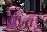 简约时尚 素雅高贵 手感柔软 床上用品高档天丝提花床幔纯棉床幔四件套 1.8*2m