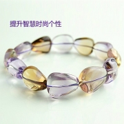 提升智慧时尚个性  天然顶级紫黄晶不定型时尚手链5943