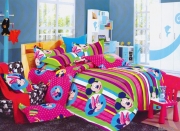 色彩丰富 花型立体感强 不起球不掉色不缩水 儿童款 床上用品活性全棉纯棉床幔四件套 1.8*2m