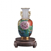 精湛工艺 收藏佳品 景泰蓝平安是福花瓶